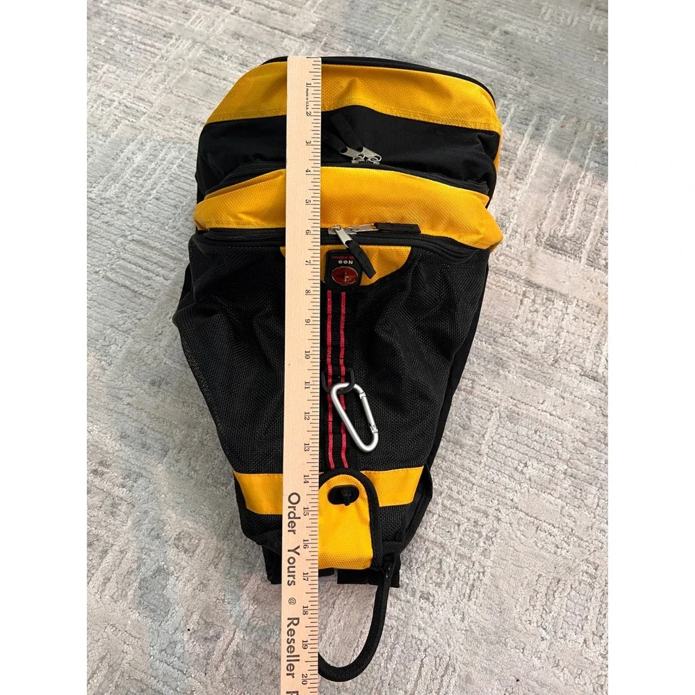 NGG Swiss Edition Backpack Black Yellow Lunch Box Cooler Travel‎ Daypack Bag